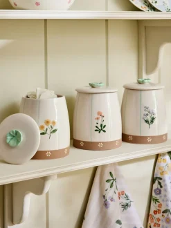 Keukenopslag|Next Set of 3 Floral Ceramic Storage Jars