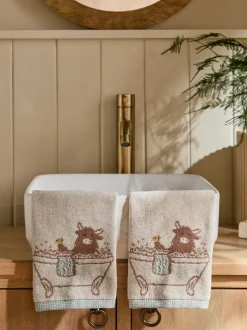 Handdoeken En Badmatten*Next Set of 2 Hamish The Highland Cow Face Cloths