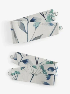 Gordijnroedes En -Accessoires*Next Set of 2 Isla Floral Print Curtain Tie Backs Blauw