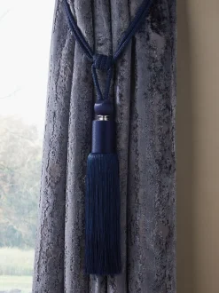 Gordijnroedes En -Accessoires|Next Set of 2 Large Tassel Curtain Tie Backs Donkerblauw