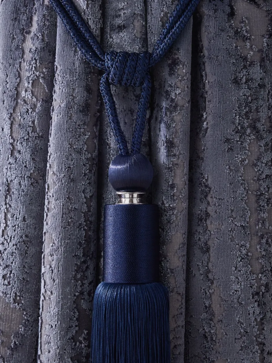 Gordijnroedes En -Accessoires|Next Set of 2 Large Tassel Curtain Tie Backs Donkerblauw
