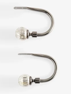 Gordijnroedes En -Accessoires|Next Set of 2 Mercury Glass Curtain Holdbacks Tingrijs