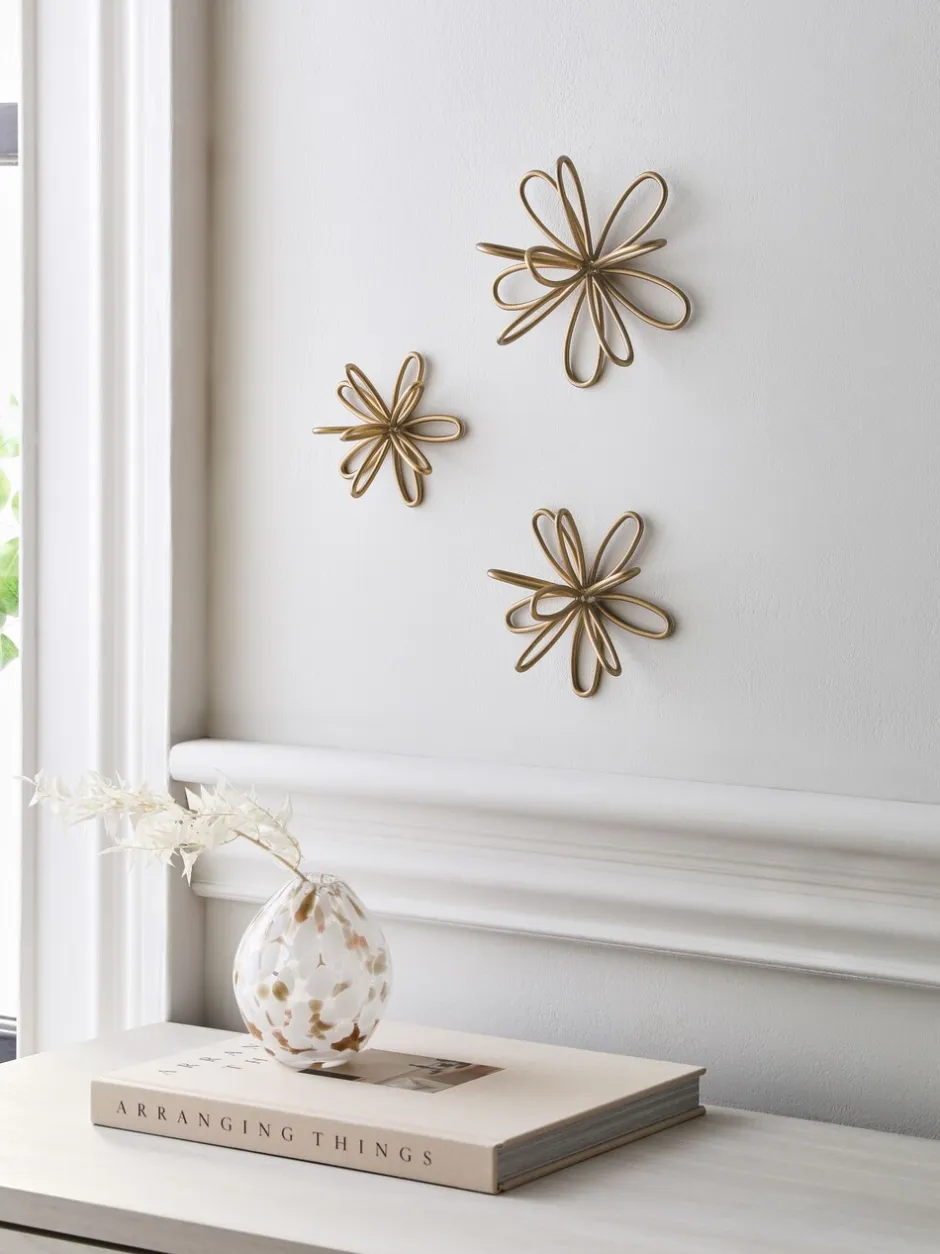 Canvassen En Kunst Voor Aan De Wand*Next Set of 3 Metal Flower Wall Plaques