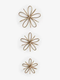 Canvassen En Kunst Voor Aan De Wand*Next Set of 3 Metal Flower Wall Plaques