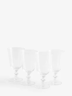 Glas|Tafelgerei*Next Set of 4 Pressed Stem Wine Glasses