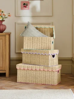 Thuiskantoor|Next Set of 3 Scallop Trunk Storage Baskets