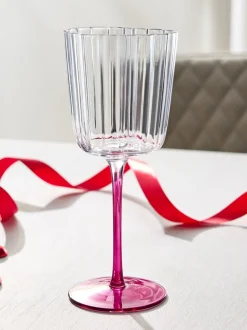 Glas|Next Set of 2 Scalloped Heart Wine Glasses