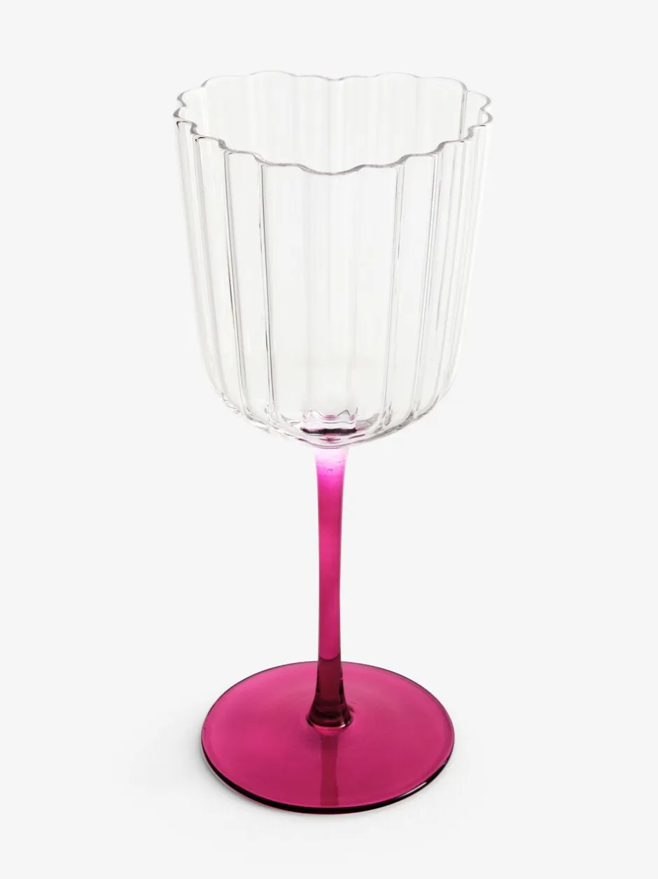 Glas|Next Set of 2 Scalloped Heart Wine Glasses
