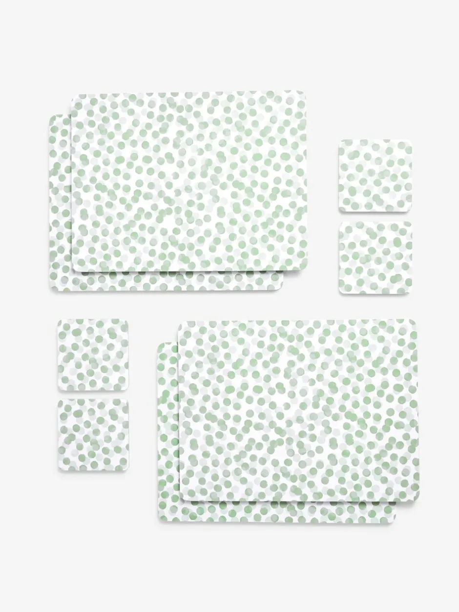 Tafellinnen En Placemats |Tafelgerei*Next Set of 4 Spot Cork Back Placemats and Coasters