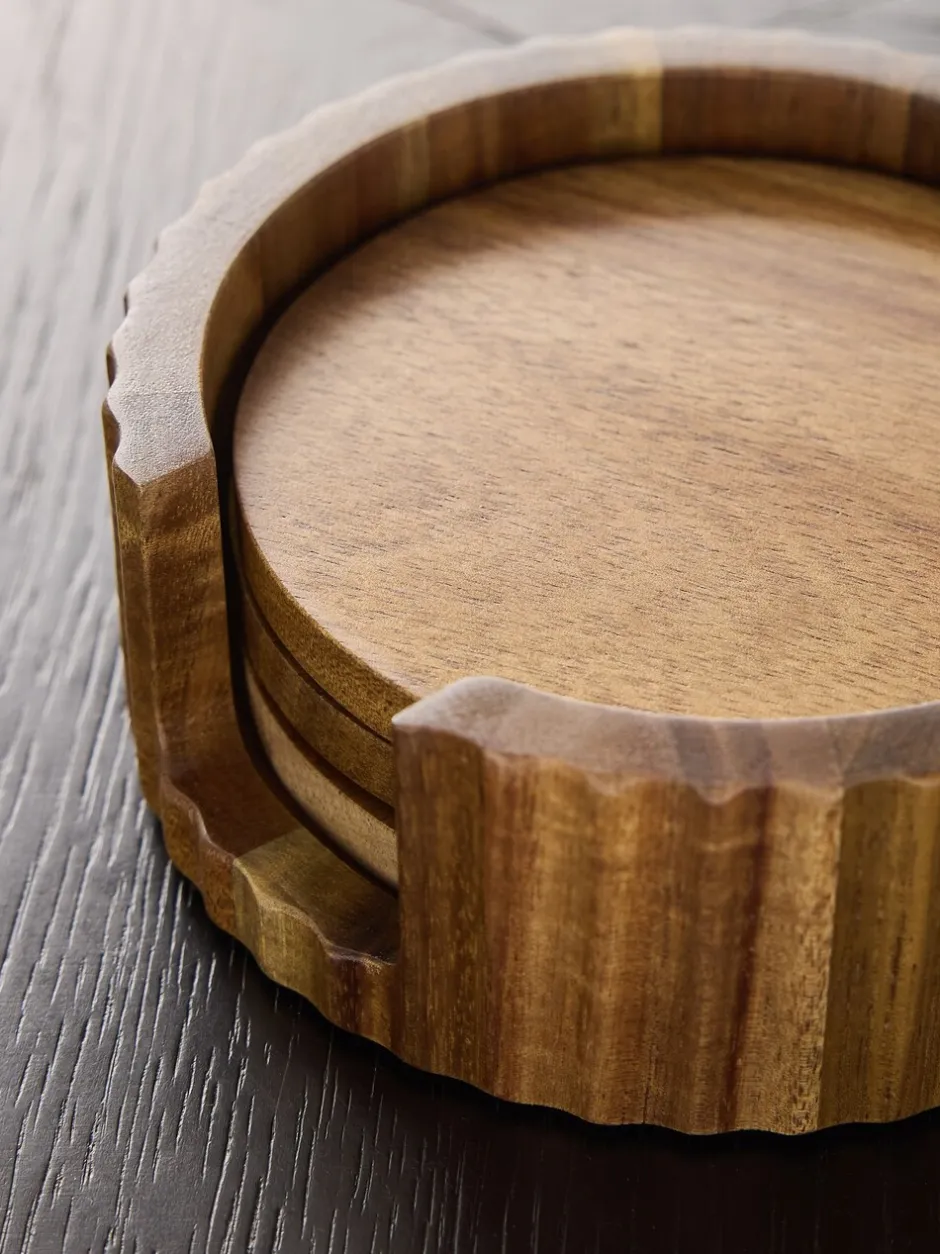 Tafellinnen En Placemats |Next Set of 4 Stamford Wooden Coasters and Holder
