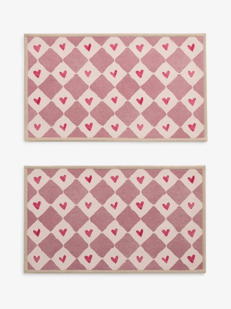 Deurmatten|Vloerkleden En Lopers|Next Set of 2 Washable Heart Print Doormats