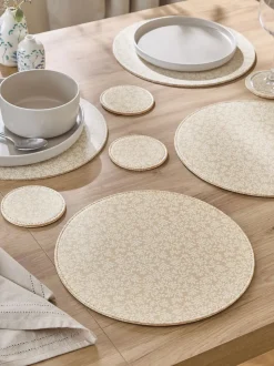 Tafellinnen En Placemats |Next Set van 4 Naturel met bloemenprint