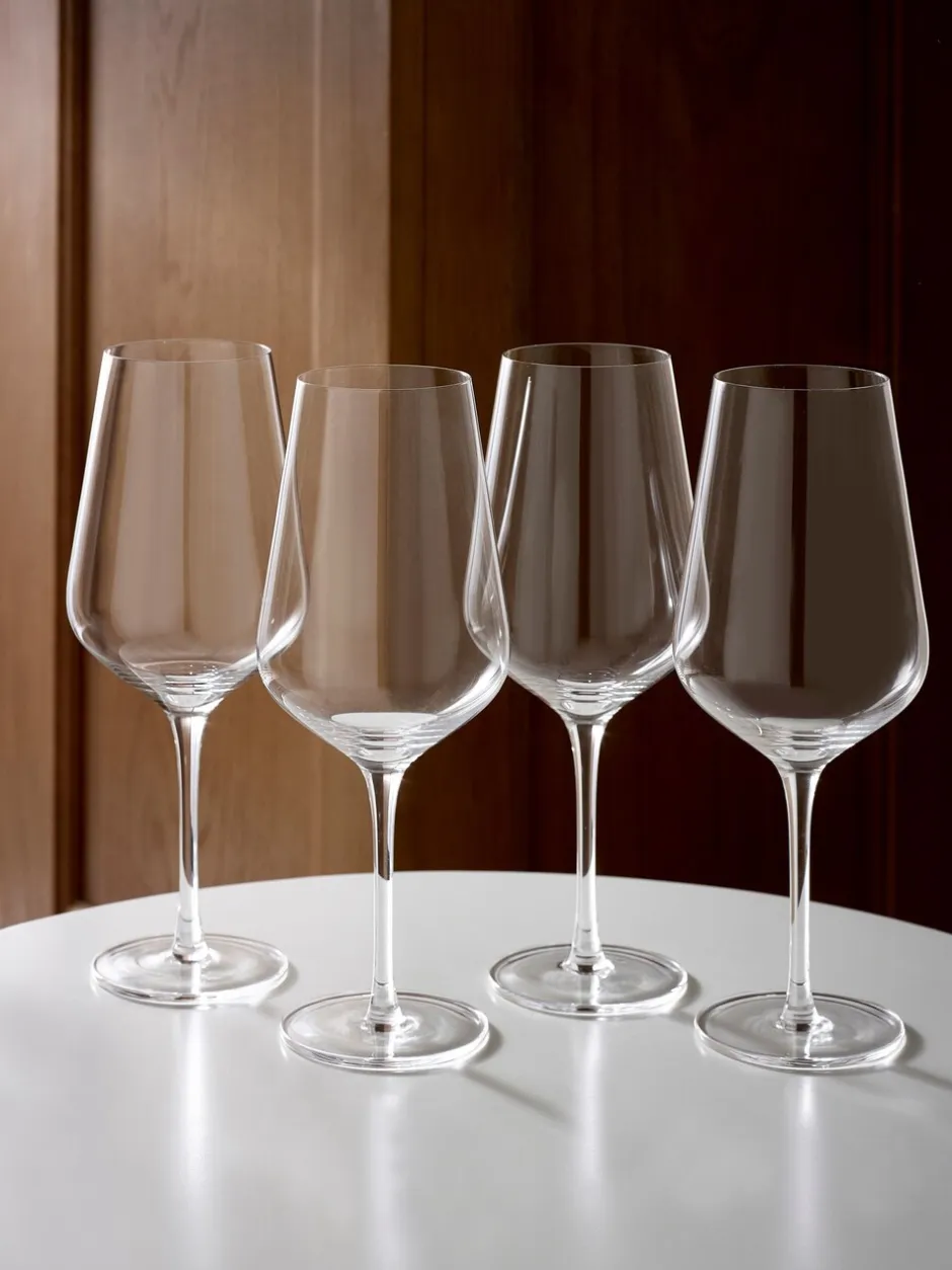 Glas*Next Set van 4 Belgravia kristallen taps toelopende wijnglazen