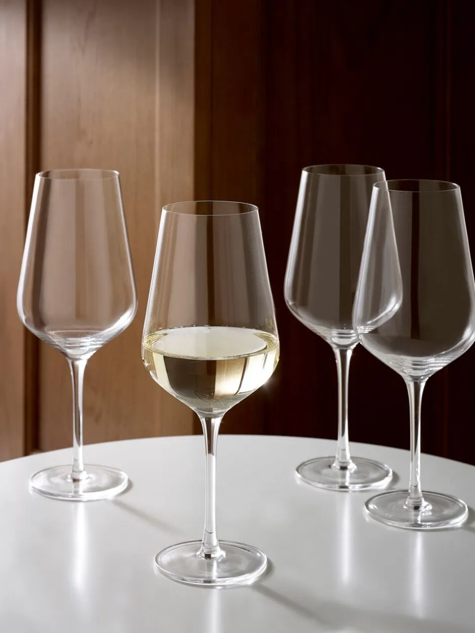 Glas*Next Set van 4 Belgravia kristallen taps toelopende wijnglazen
