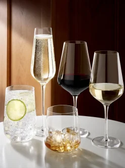 Glas*Next Set van 4 Belgravia kristallen taps toelopende wijnglazen
