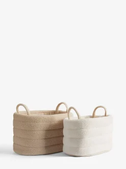 Thuiskantoor*Next Set van 2 bouclé opslagmanden