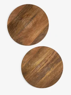 Tafellinnen En Placemats *Next Set van 2 Bronx geëtste houten placemats Natuurlijk