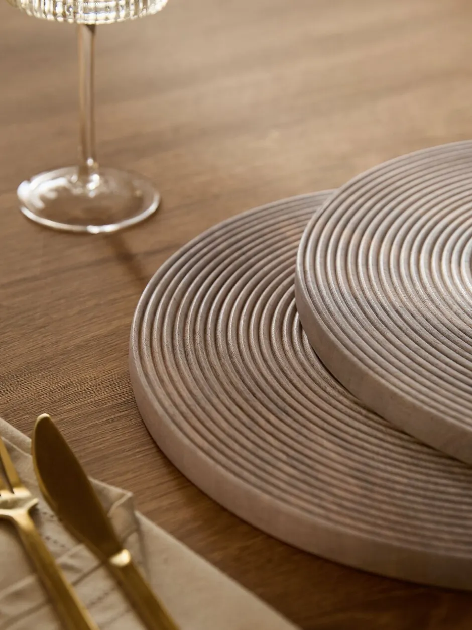 Tafellinnen En Placemats |Next Set van 2 Bronx geëtste houten placemats Kalkwas