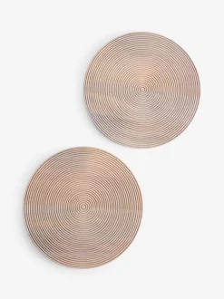 Tafellinnen En Placemats |Next Set van 2 Bronx geëtste houten placemats Kalkwas