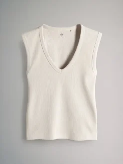 Tops En T-Shirts*The Set Set van 5 diepe V-hals geribbelde vest