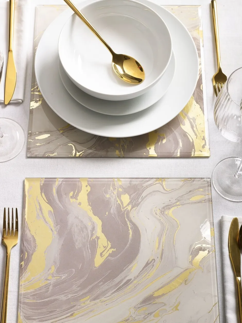 Tafellinnen En Placemats |Tafelgerei|Next Set van 2 Galaxy Glass placemats Natuurlijk