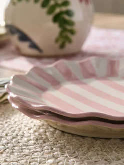 Tafelgerei|Eetservies En Pastaschalen*Next Set van 2 gestreepte bijgerechtborden