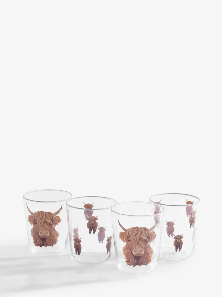 Glas|Tafelgerei|Next Set van 4 Hamish The Highland Cow tumblers