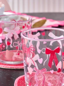 Glas*Next Set van 4 Hart en Strik Tumblerglazen