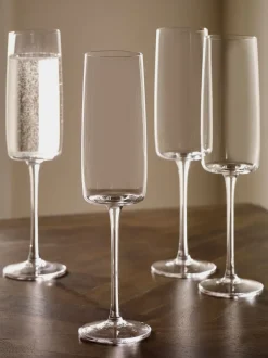 Glas|Tafelgerei|Next Set van 4 hoekige champagneflûtes