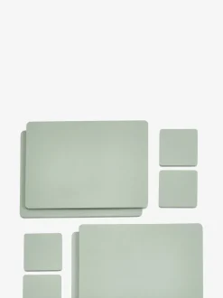 Tafellinnen En Placemats *Next Set van 4 houten placemats en onderzetters Grijs-groen