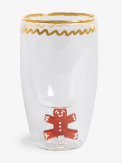 Glas|Next Set van 2 kerstbekerglazen met peperkoekmannetje