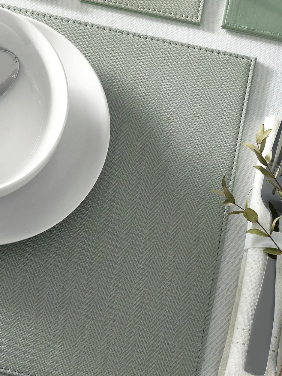 Tafellinnen En Placemats *Next Set van 4 omkeerbare placemats en onderzetters van imitatieleer Grijs-groen