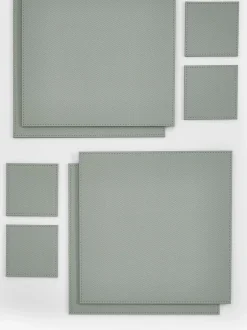 Tafellinnen En Placemats *Next Set van 4 omkeerbare placemats en onderzetters van imitatieleer Grijs-groen