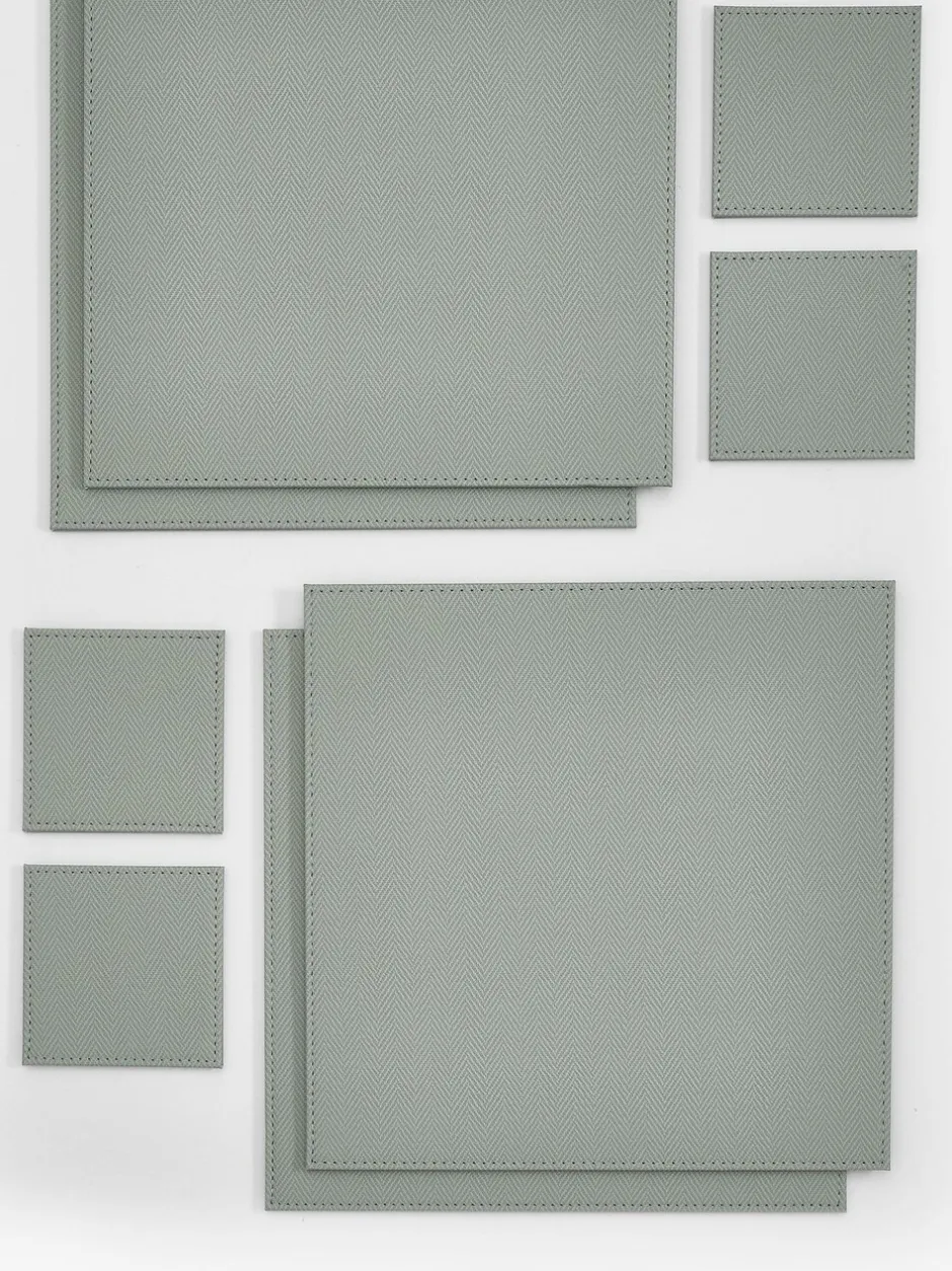 Tafellinnen En Placemats *Next Set van 4 omkeerbare placemats en onderzetters van imitatieleer Grijs-groen