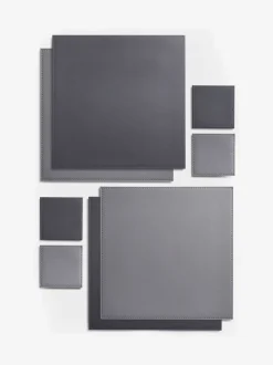 Tafellinnen En Placemats *Next Set van 4 omkeerbare placemats en onderzetters van imitatieleer Antraciet/grijs