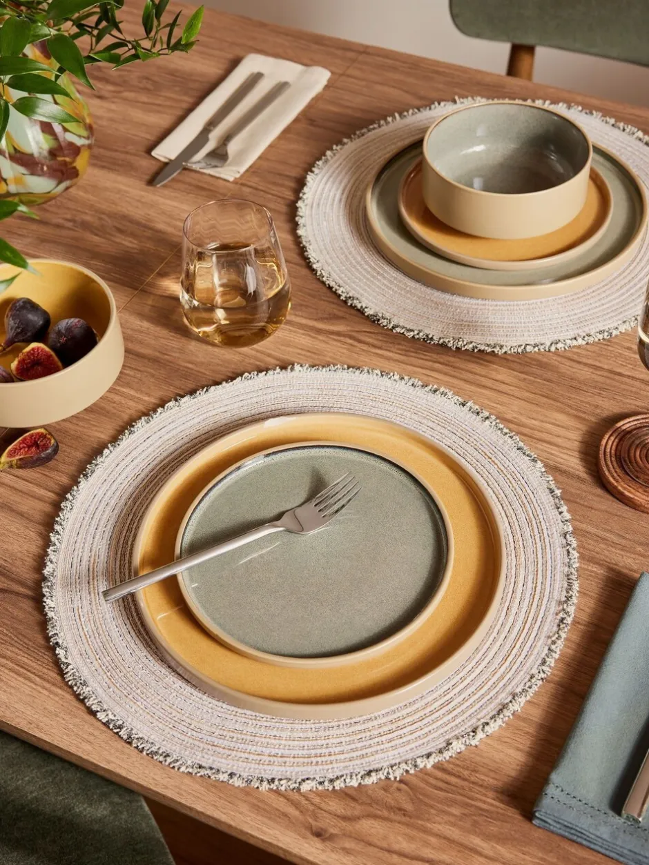 Tafellinnen En Placemats |Tafelgerei|Next Set van 4 placemats met franje Natuurlijk