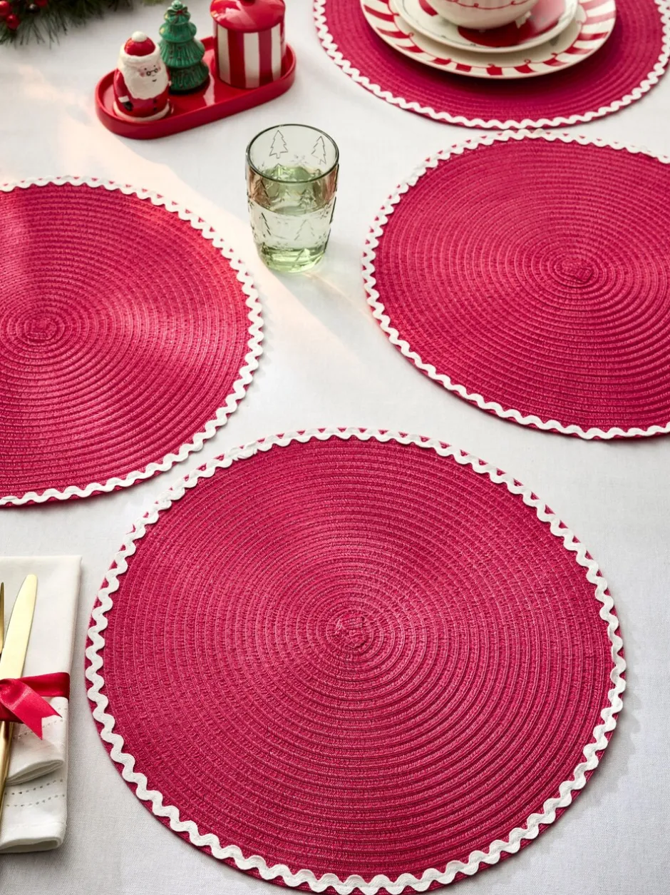 Tafellinnen En Placemats |Next Set van 4 placemats met golvende rand