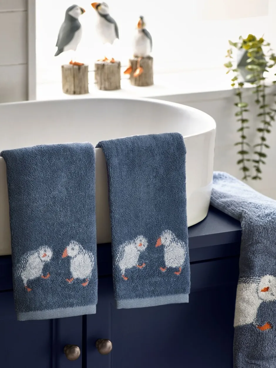 Handdoeken En Badmatten|Next Set van 2 Puffin 100% katoenen gezichtsdoekjes
