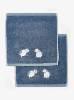 Handdoeken En Badmatten|Next Set van 2 Puffin 100% katoenen gezichtsdoekjes