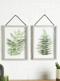 Canvassen En Kunst Voor Aan De Wand|Next Set van 2 zwevende planten in grijze hanglijsten voor aan de wand