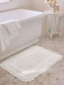Handdoeken En Badmatten*Shabby Chic by Rachel Ashwell® gehaakte 100% katoenen badmat Wit