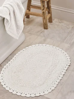 Handdoeken En Badmatten*Shabby Chic by Rachel Ashwell® gehaakte 100% katoenen badmat Wit