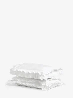 Beddengoedsets En Dekbedovertrekken*Shabby Chic by Rachel Ashwell® set van 2 Broderie Anglaise kussenslopen met ruches Wit