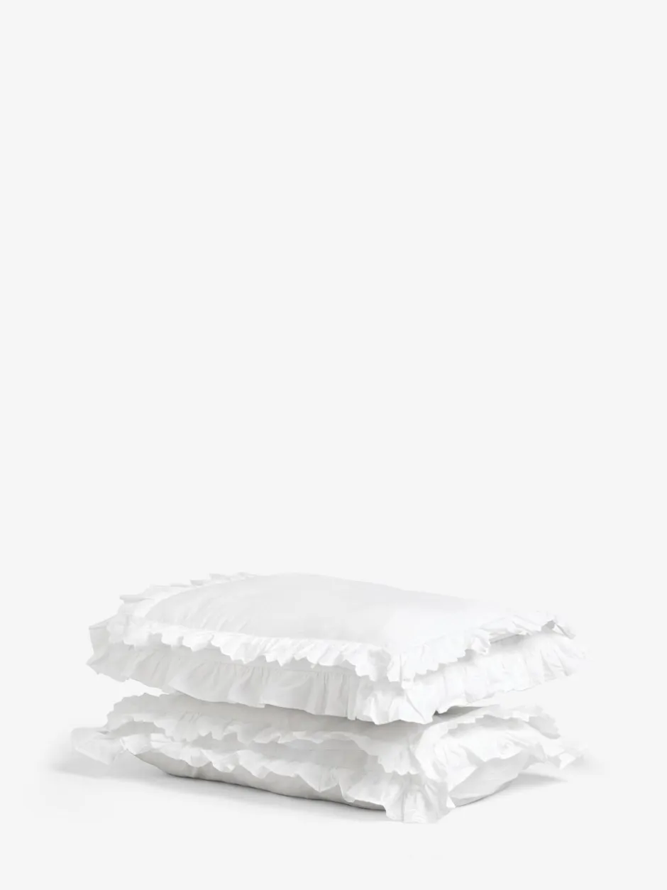 Beddengoedsets En Dekbedovertrekken*Shabby Chic by Rachel Ashwell® set van 2 Broderie Anglaise kussenslopen met ruches Wit