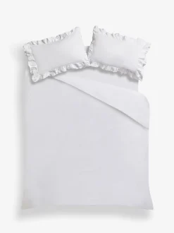 Beddengoedsets En Dekbedovertrekken*Shabby Chic by Rachel Ashwell® broderie anglaise ruche dekbedovertrek en kussensloopset Wit