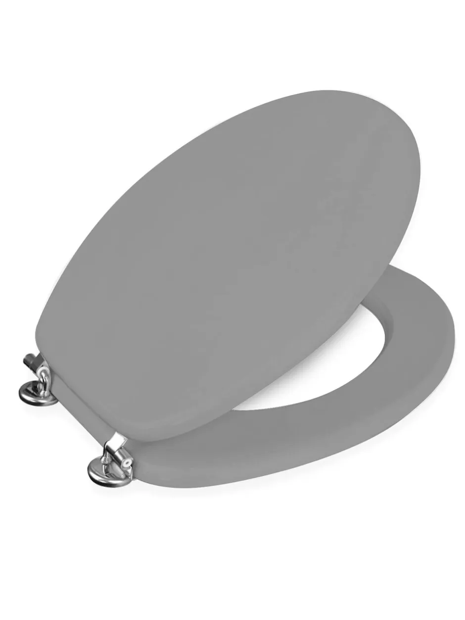 Badkameraccessoires|Showerdrape - Oxford houten toiletbril Grijs