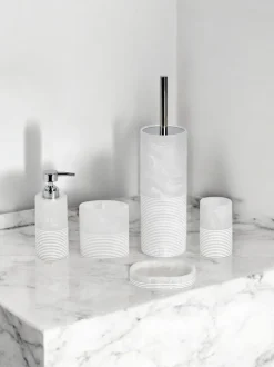 Badkameraccessoires*Showerdrape 5 Piece Bianco Striped Bathroom Accessories Set