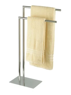 Badkameraccessoires*Showerdrape - Stamford - Vrijstaande houder met twee handdoekstangen