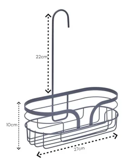 Badkameraccessoires*Showerdrape Dante Floor Caddy and Mini Shower Caddy Set Grijs