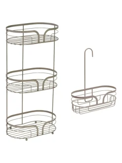 Badkameraccessoires|Showerdrape Dante Floor Caddy and Mini Shower Caddy Set Beige
